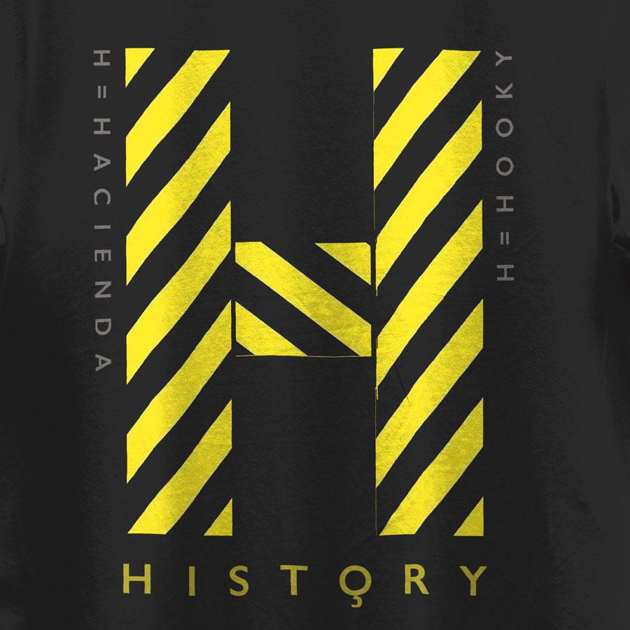 Official Hacienda FAC51 History T-Shirt / Black-Future Past-Essential Republik