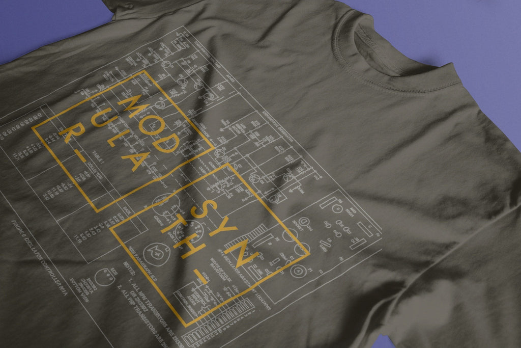 Modular Synthesiser T-Shirt / Khaki-Future Past-Essential Republik