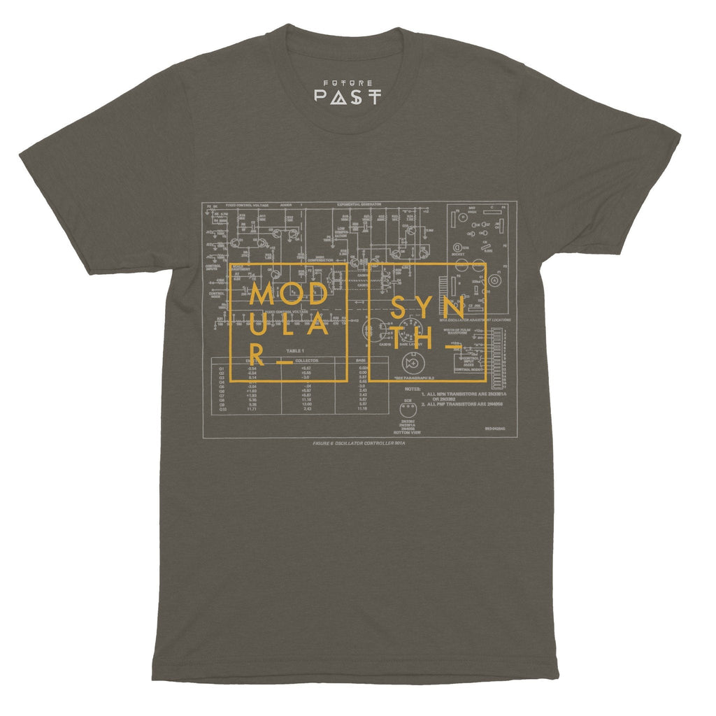 Modular Synthesiser T-Shirt / Khaki-Future Past-Essential Republik