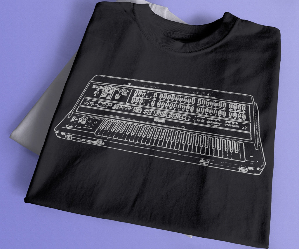 CS-80 Synthesiser Tribute T-Shirt / Black-Future Past-Essential Republik