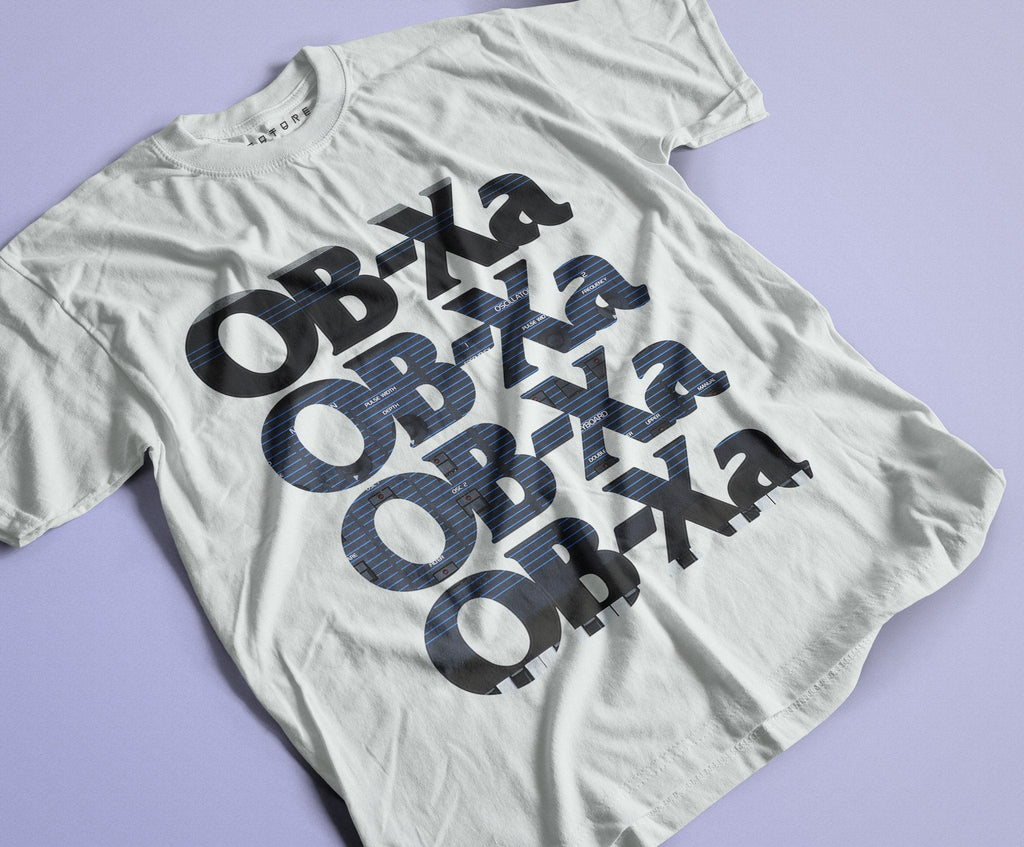 Tribute to OB-Xa Synthesiser T-Shirt / White-Future Past-Essential Republik