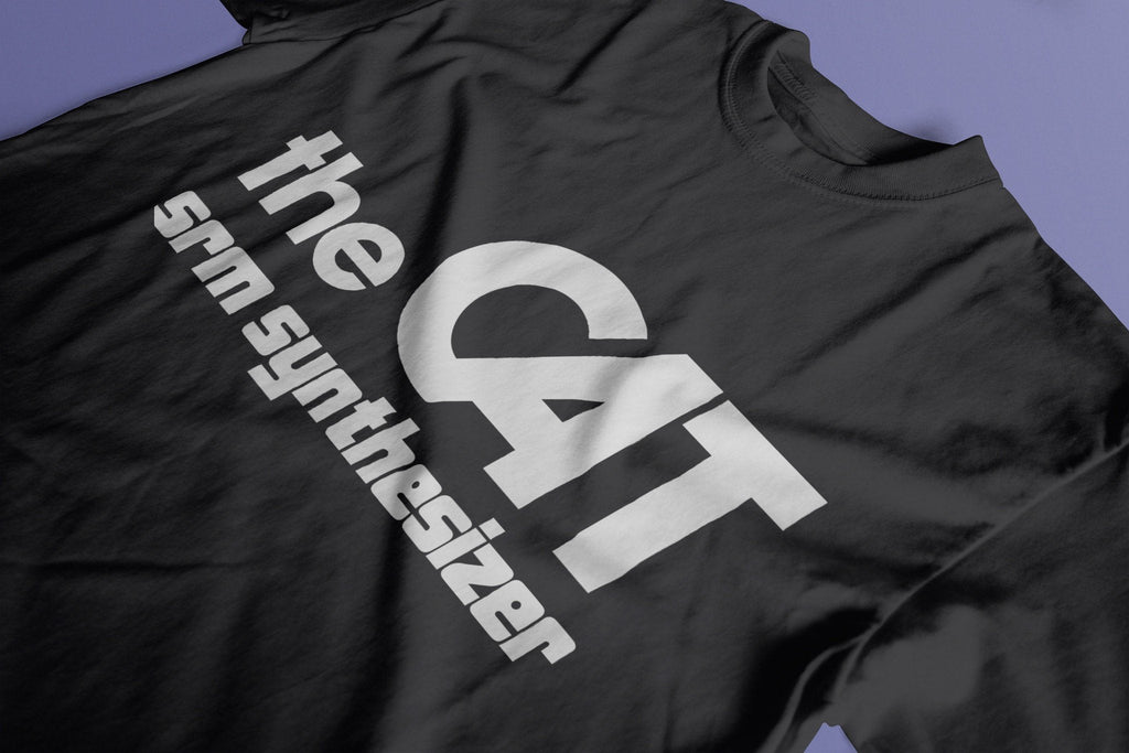 The Cat SRM Synthesiser T-Shirt / Black-Future Past-Essential Republik