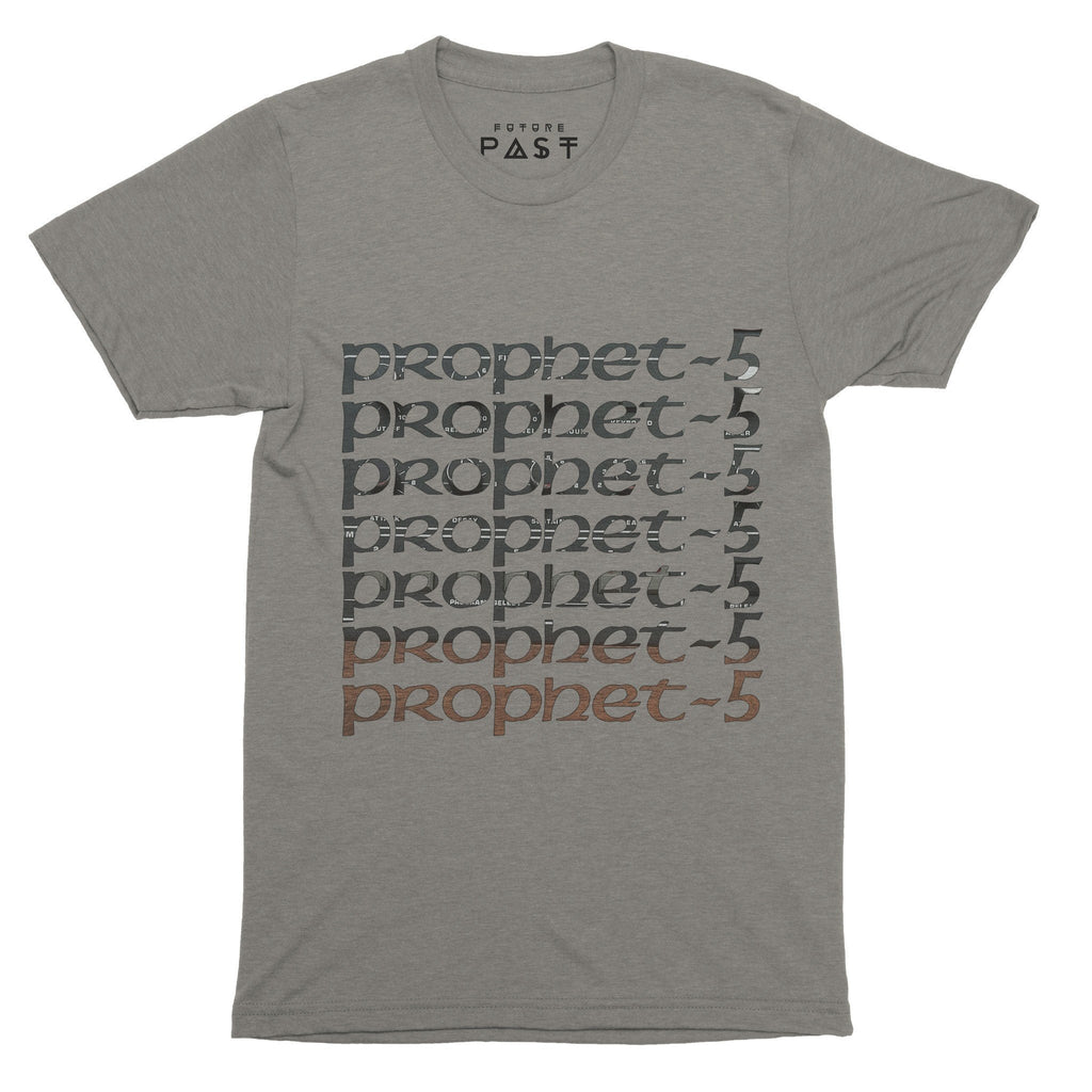 Prophet-5 Synthesiser T-Shirt / Grey-Future Past-Essential Republik