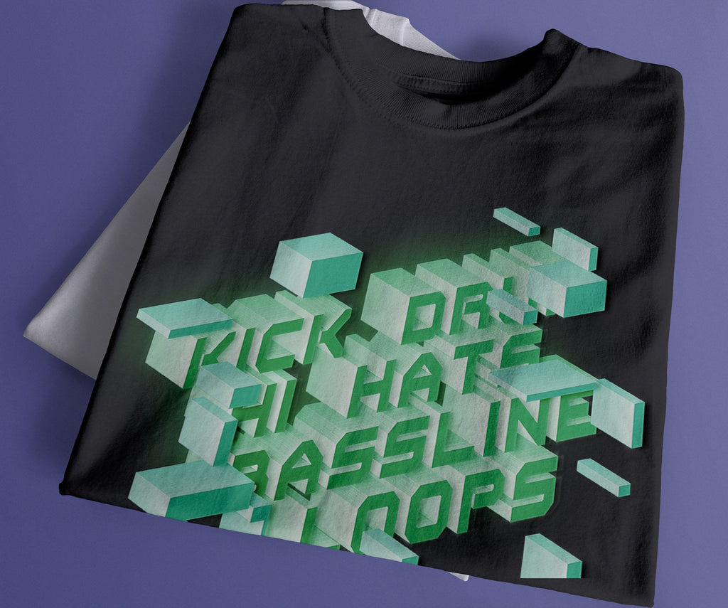 Kick Hat Bass Loop T-Shirt / Black-Future Past-Essential Republik