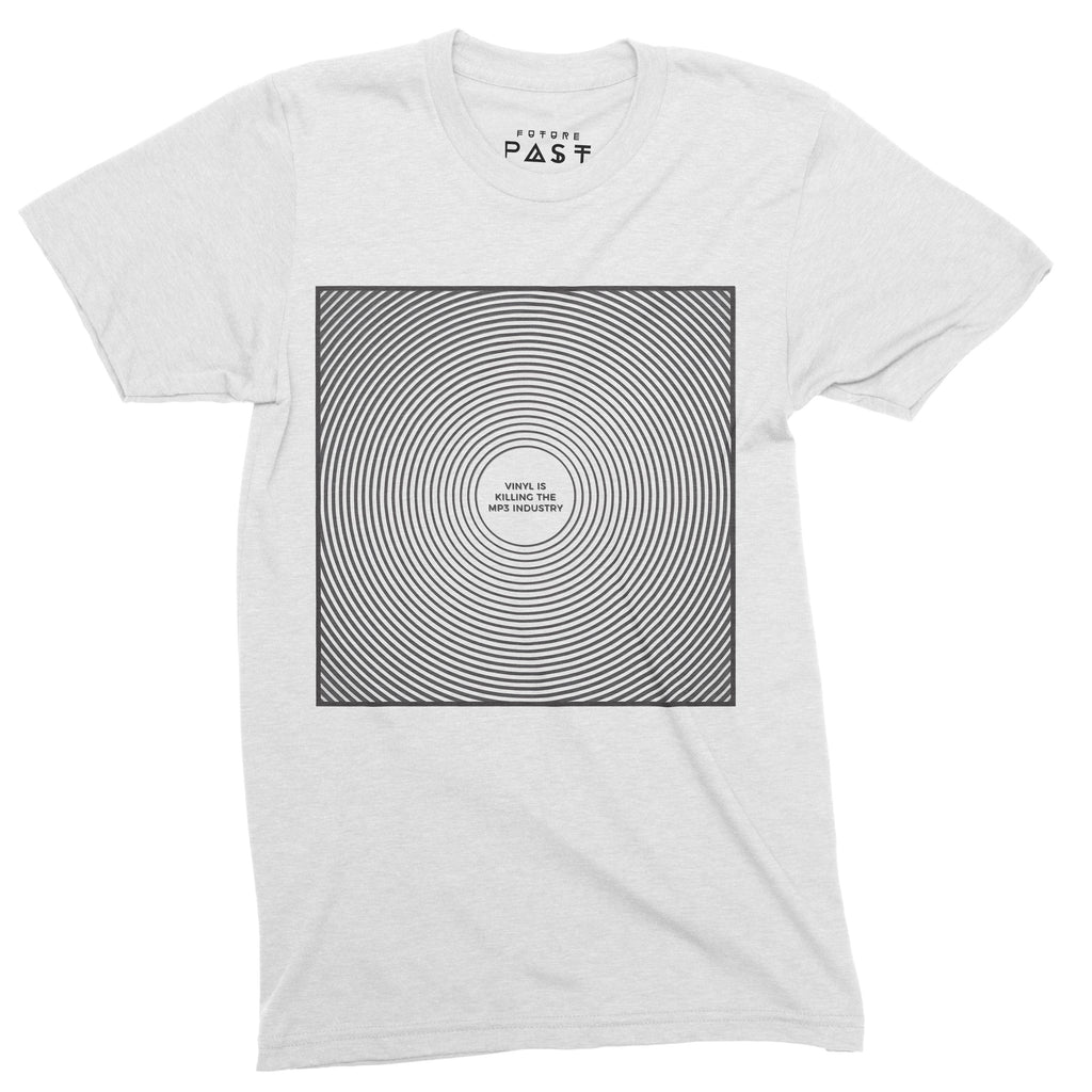 Vinyl Is Killing MP3 T-Shirt / White-Future Past-Essential Republik