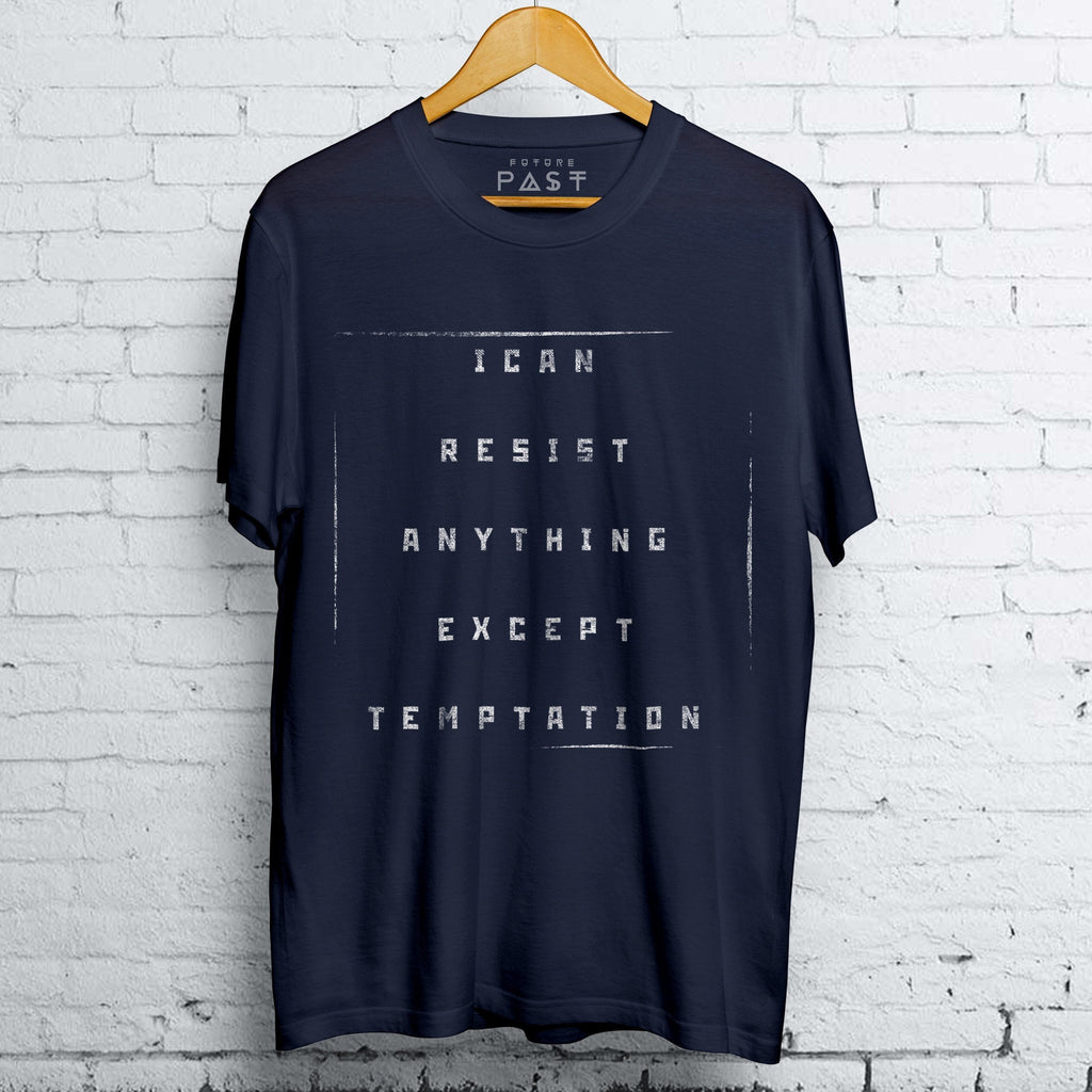 Temptation Oscar Wilde T-Shirt / Navy-Future Past-Essential Republik