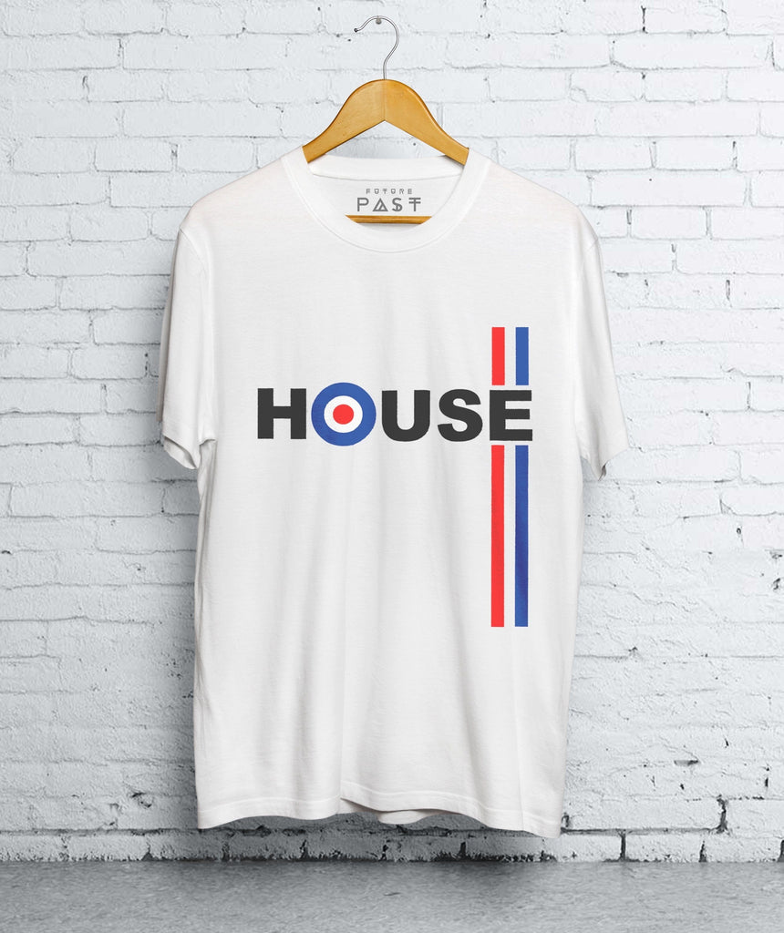 We Are House Not Mods T-Shirt / White-Future Past-Essential Republik