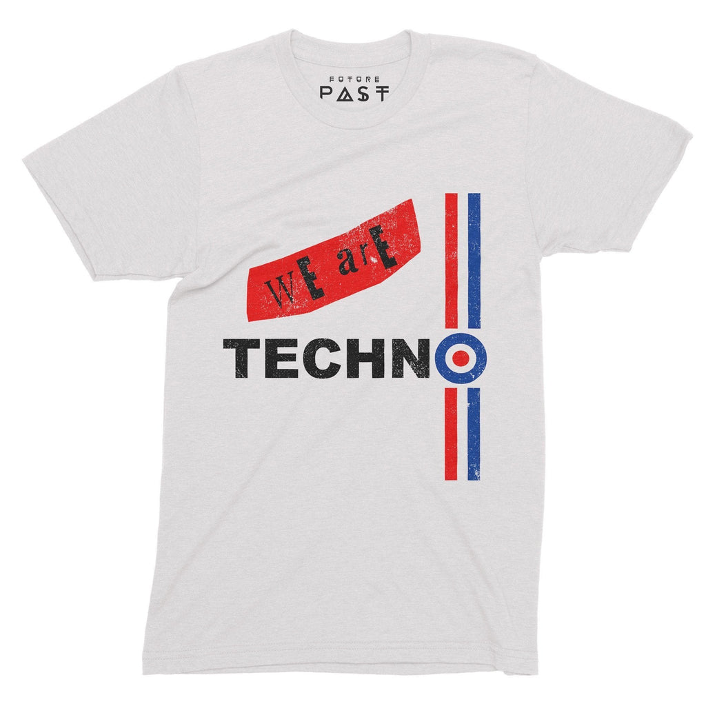 We Are Techno Not Mods T-Shirt / White-Future Past-Essential Republik