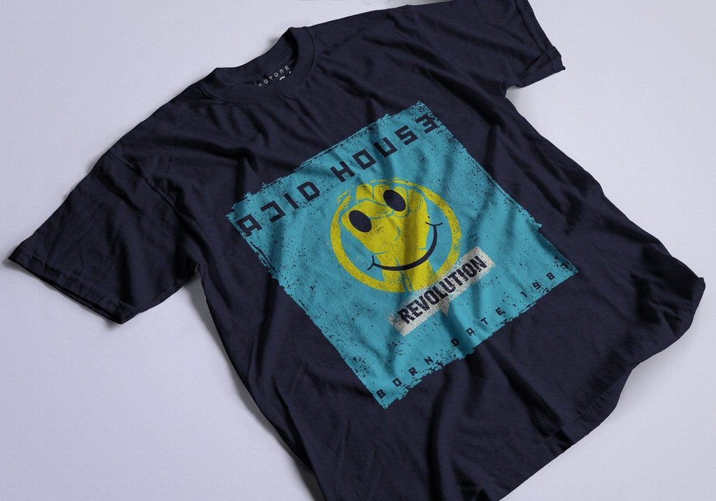 Acid House Revolution 1987 T-Shirt / Navy-Future Past-Essential Republik