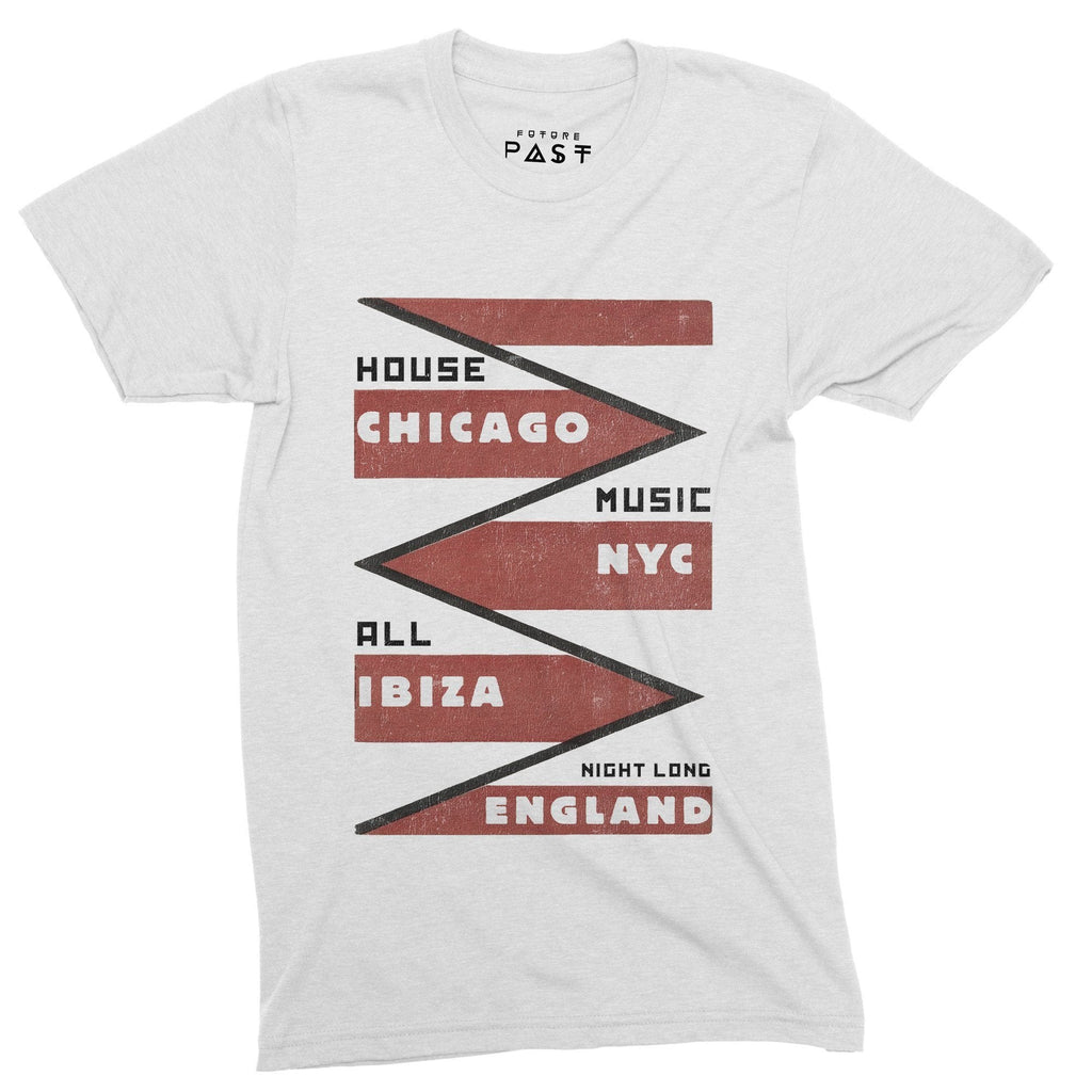 House Origins All Night T-Shirt / White-Future Past-Essential Republik