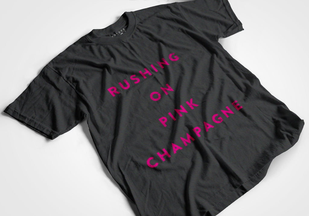 Rushing On Pink Champagne T-Shirt / Black-Future Past-Essential Republik