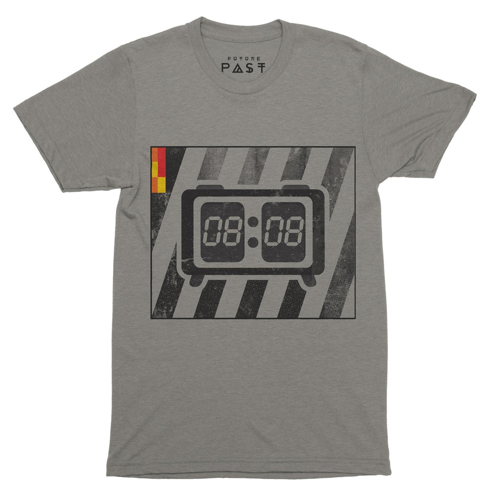 808 LCD Clock T-Shirt / Grey-Future Past-Essential Republik