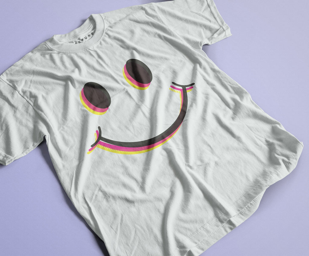 Smiler Eyes T-Shirt / White-Future Past-Essential Republik