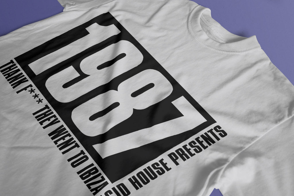 Acid House Presents Ibiza 1987 T-Shirt / White-Future Past-Essential Republik