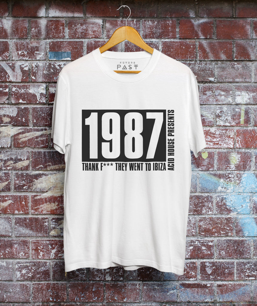 Acid House Presents Ibiza 1987 T-Shirt / White-Future Past-Essential Republik