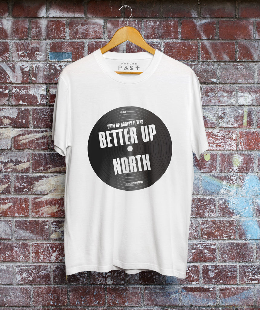 It Wasn't Grim Up North It Was Better T-Shirt / White-Future Past-Essential Republik