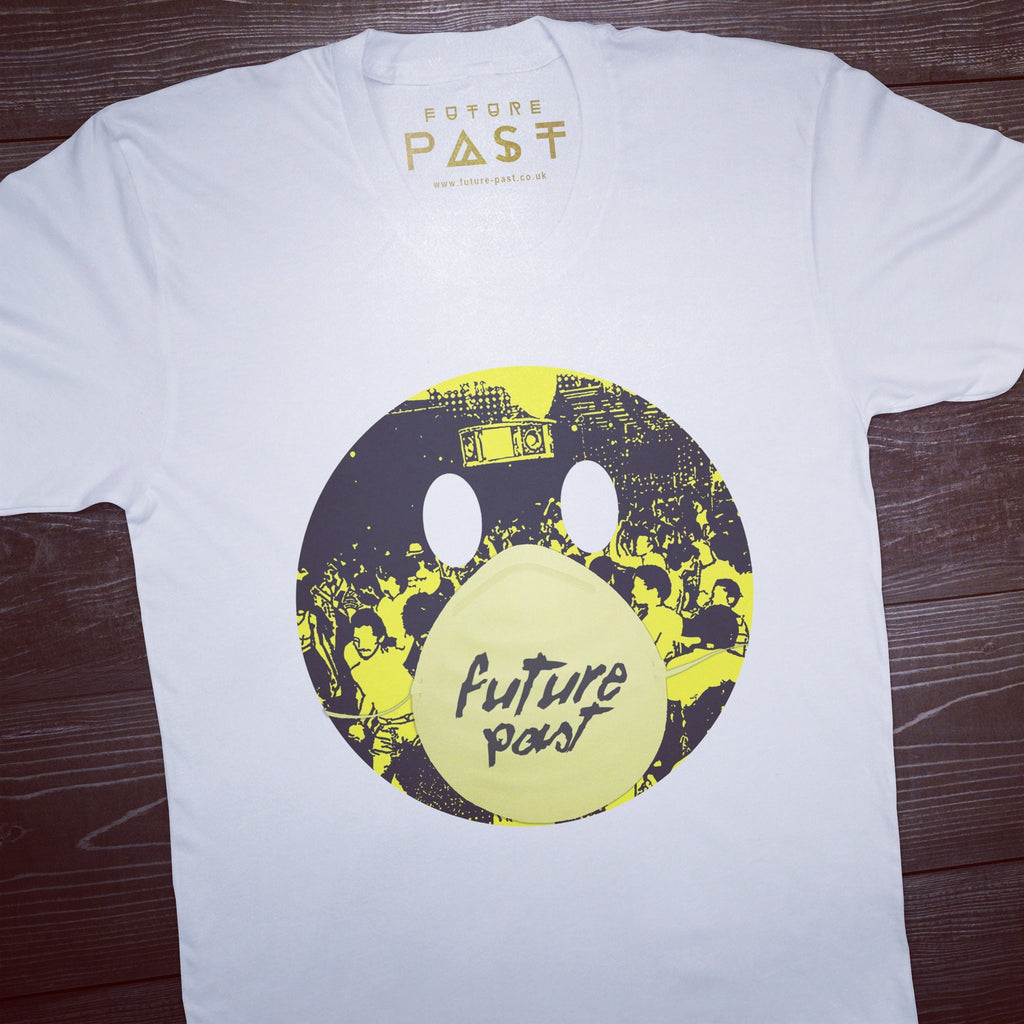 Smiler Rave Mask T-Shirt / White-Future Past-Essential Republik