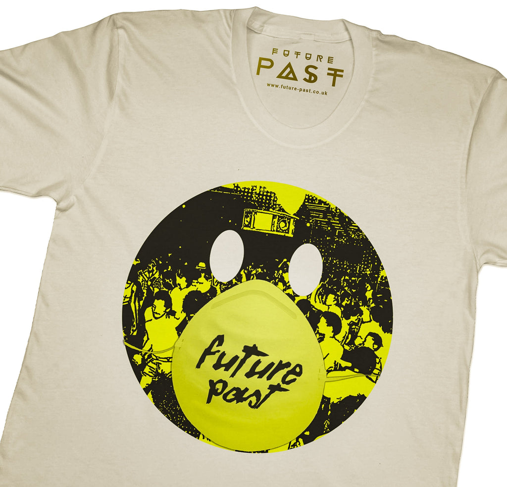 Smiler Rave Mask T-Shirt / White-Future Past-Essential Republik