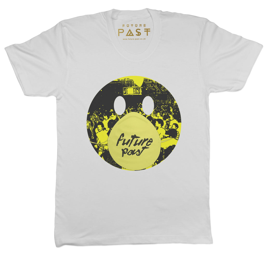 Smiler Rave Mask T-Shirt / White-Future Past-Essential Republik