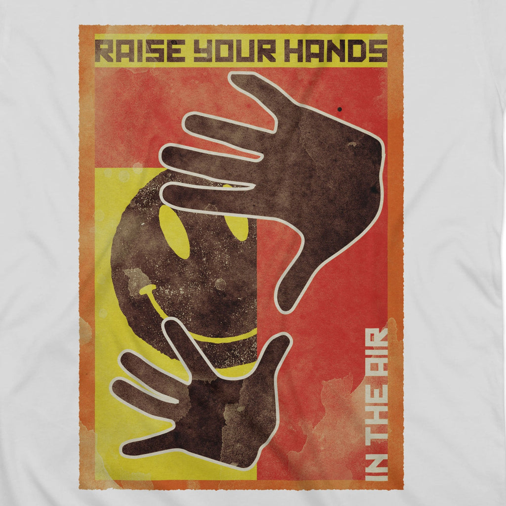 Raise Your Hands Poster T-Shirt / White-Future Past-Essential Republik