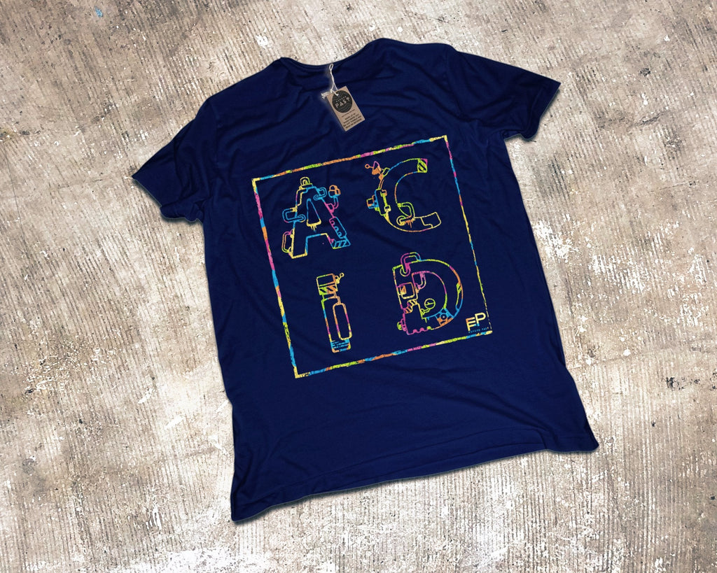 Acid House Letters T-Shirt / Navy-Future Past-Essential Republik