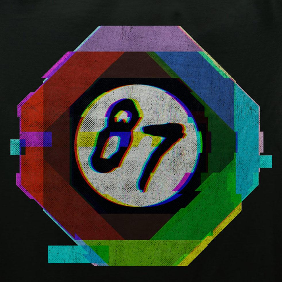 Nineteen Eighty Seven 87 T-Shirt / Black-Future Past-Essential Republik