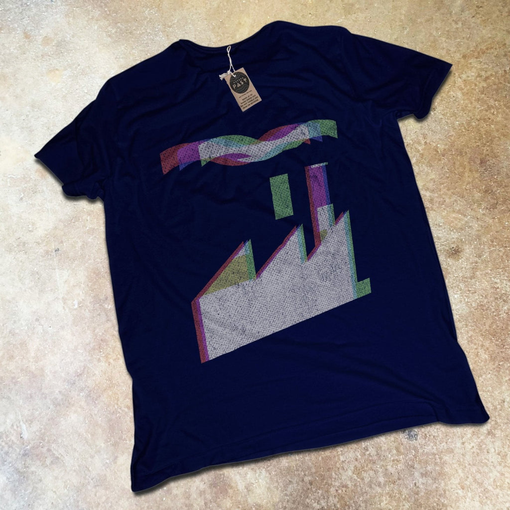 Official FAC51 Hacienda Reimagined T-Shirt / Navy-Future Past-Essential Republik