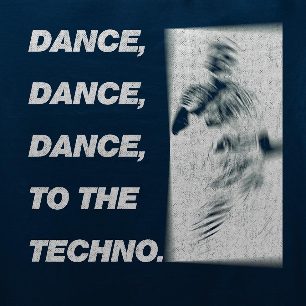 Dance To The Techno T-Shirt / Navy-Future Past-Essential Republik