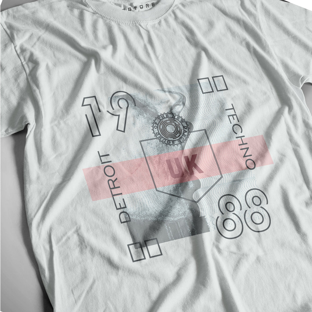 Techno 1988 UK T-Shirt / White-Future Past-Essential Republik