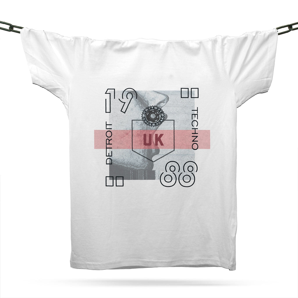 Techno 1988 UK T-Shirt / White-Future Past-Essential Republik