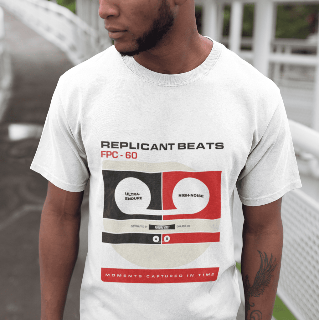 Replicant Beats T-Shirt / White-Future Past-Essential Republik