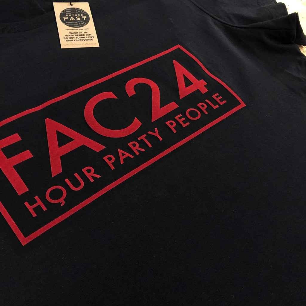Official Hacienda FAC51 Party People Collaboration T-Shirt / Black-Future Past-Essential Republik
