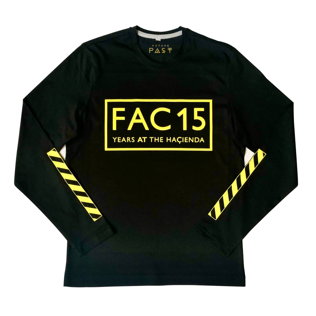 Official Hacienda FAC51 Collaboration 15 Years Long Sleeve T-Shirt / Black-Future Past-Essential Republik