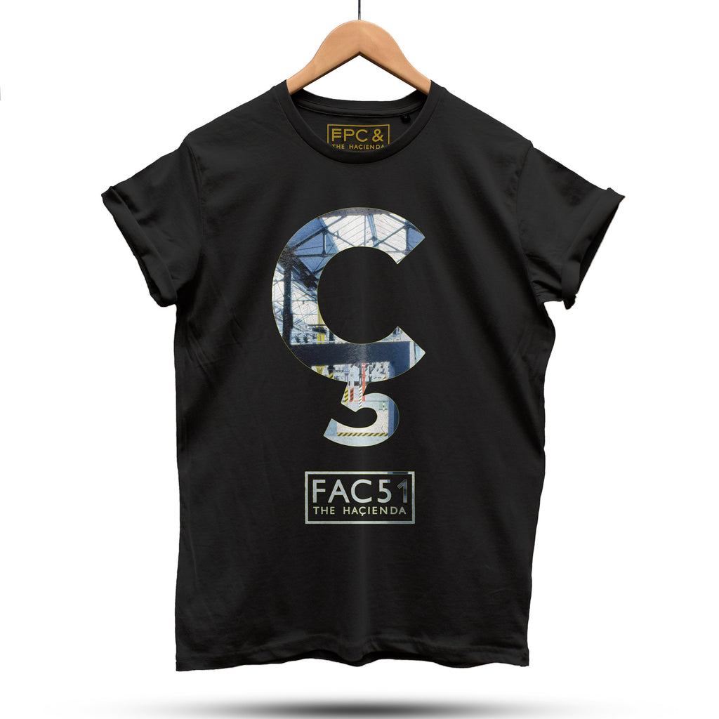 Official Hacienda FAC51 Cedilla T-Shirt / Black-Future Past-Essential Republik