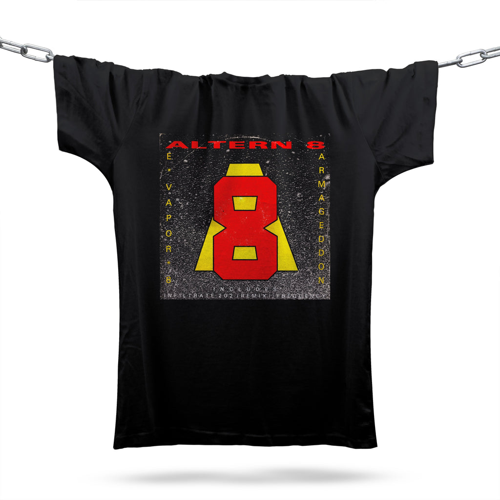 Official Altern-8 E-Vapor-8 T-Shirt / Black-Future Past-Essential Republik