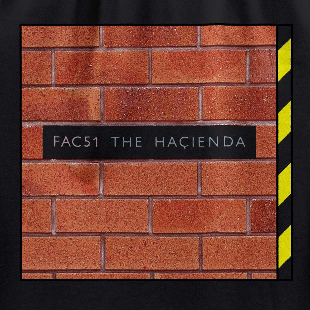 Official Hacienda FAC51 Collaboration Wall Sign T-Shirt / Black-Future Past-Essential Republik