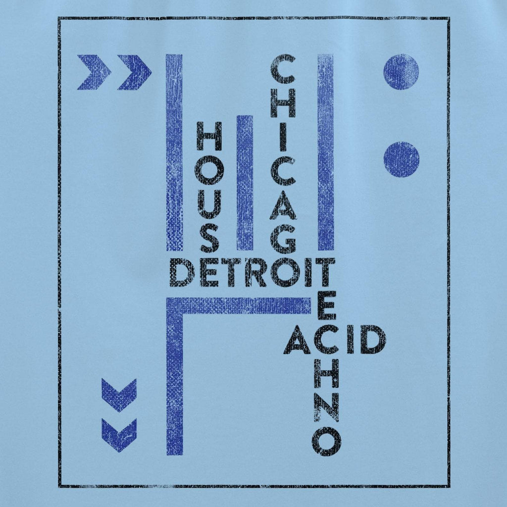 Detroit Chicago House Techno Remix T-Shirt / Light Blue-Future Past-Essential Republik