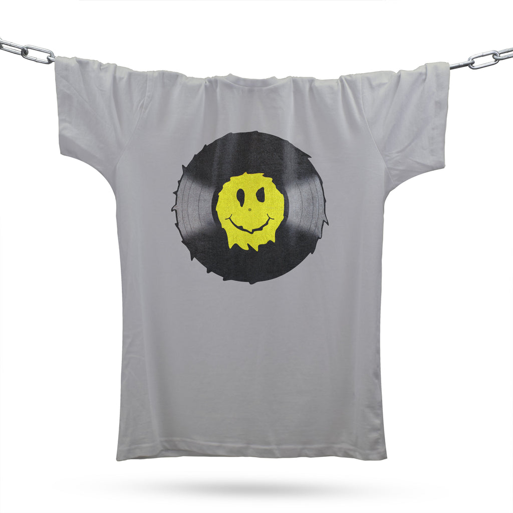 Vinyl Smiler Remix T-Shirt / Grey-Future Past-Essential Republik