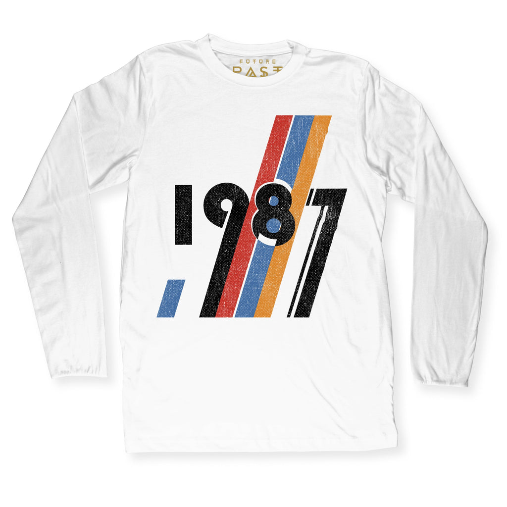 The Dawn of 1987 Long Sleeve T-Shirt / White-Future Past-Essential Republik
