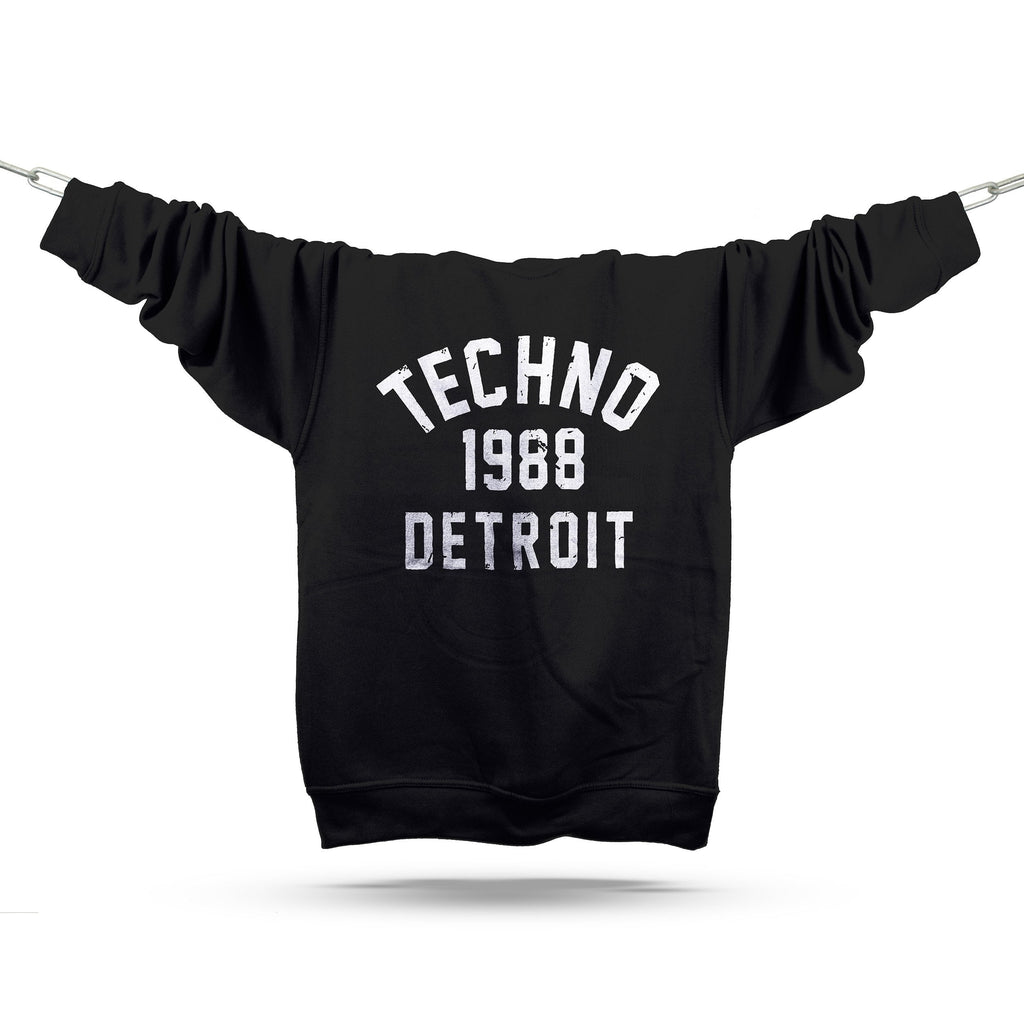 Detroit Techno 1988 Premium Sweatshirt / Black-Future Past-Essential Republik