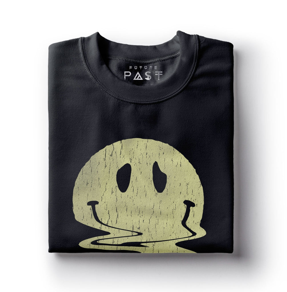 Melted Smiler Premium Sweatshirt / Black-Future Past-Essential Republik