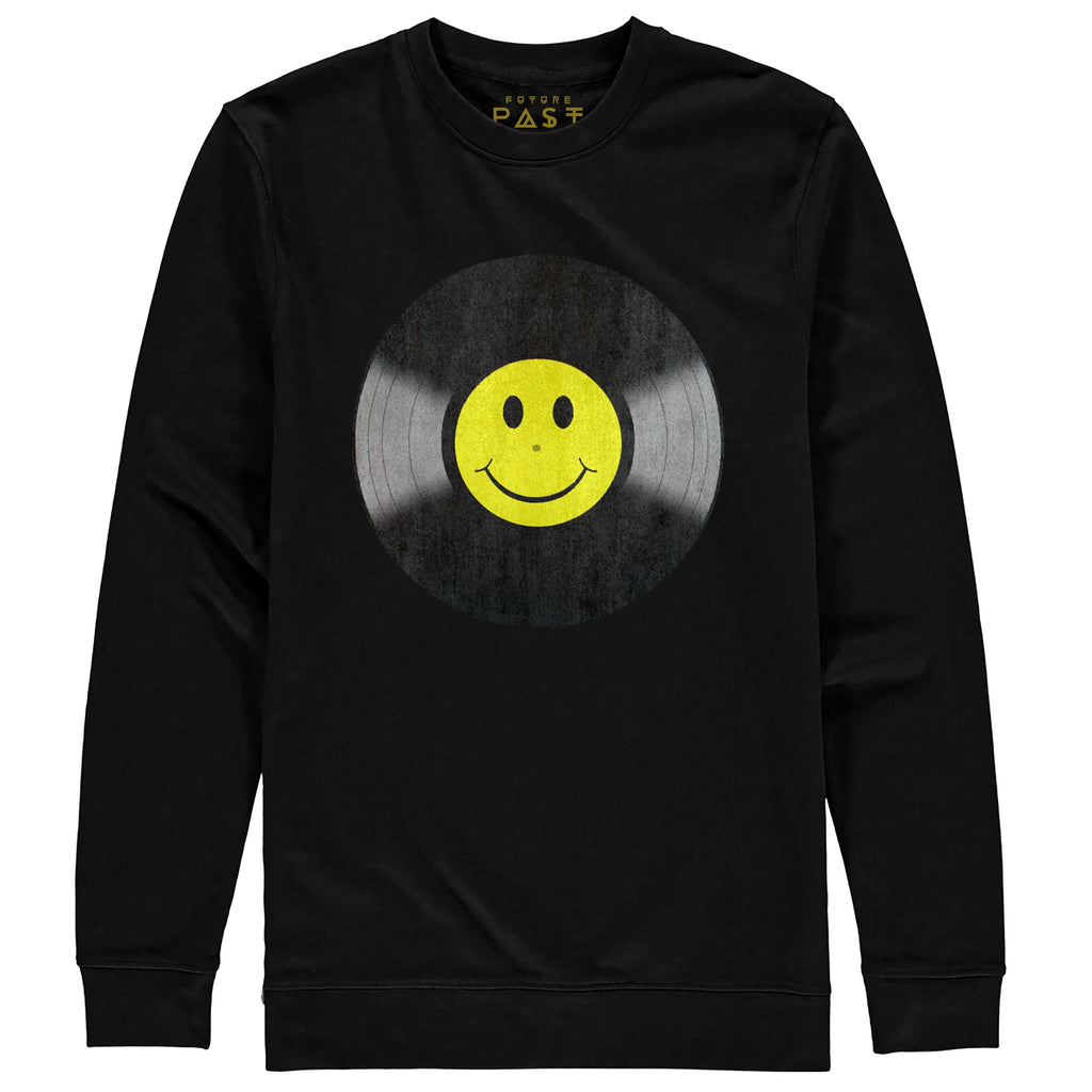 Vinyl Smiler Premium Sweatshirt / Black-Future Past-Essential Republik