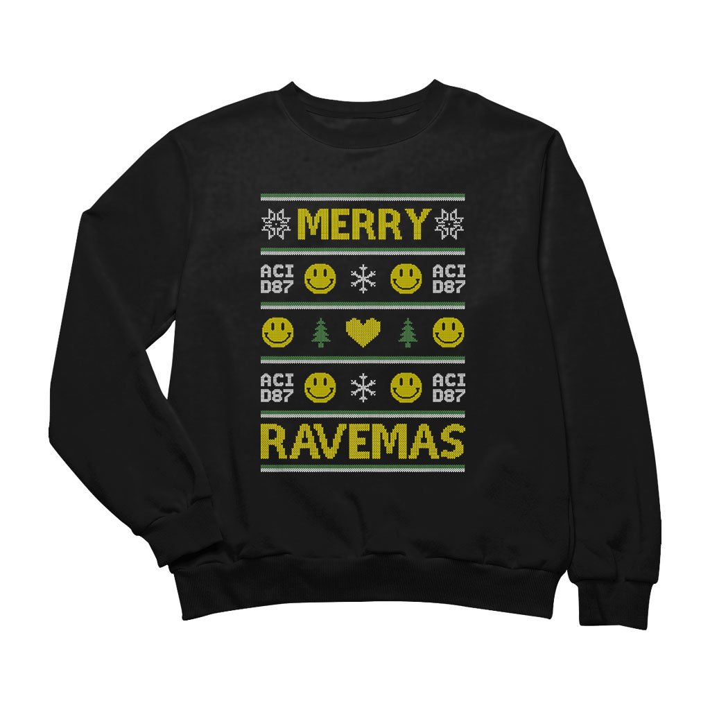 Merry Ravemas II Ugly Christmas Unisex Sweatshirt-Acid87-Essential Republik