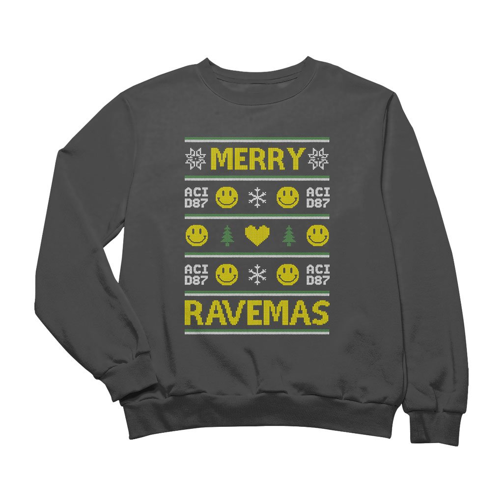 Merry Ravemas II Ugly Christmas Unisex Sweatshirt-Acid87-Essential Republik