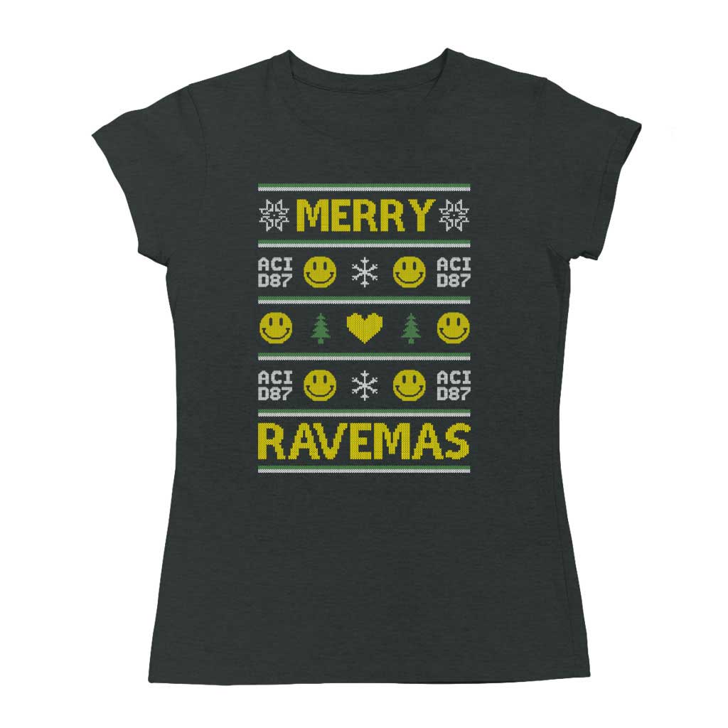 Merry Ravemas II Ugly Christmas Women's T-Shirt-Acid87-Essential Republik