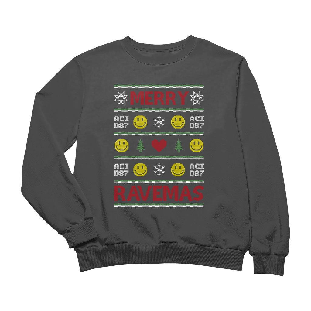 Merry Ravemas III Ugly Christmas Unisex Sweatshirt-Acid87-Essential Republik