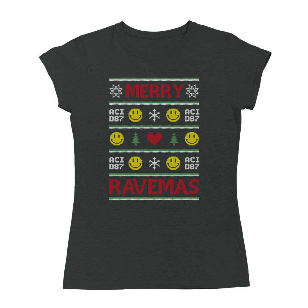 Merry Ravemas III Ugly Christmas Women's T-Shirt-Acid87-Essential Republik