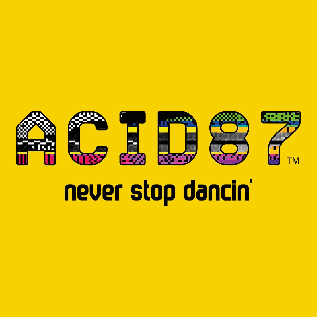 Acid87 Never Stop Dancin Glitch Logo Unisex Organic T-Shirt-Acid87-Essential Republik