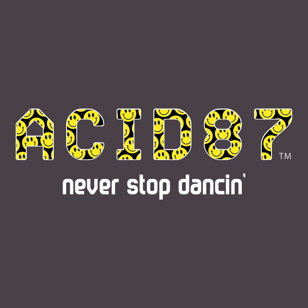 Acid87 Never Stop Dancin Large White Smile Logo Unisex Hooded Sweatshirt-Acid87-Essential Republik