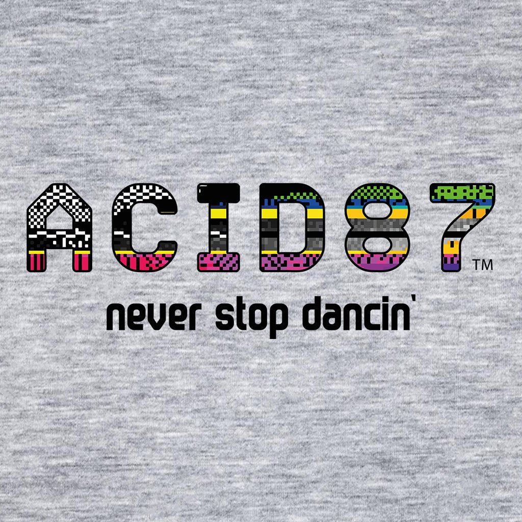 Acid87 Never Stop Dancin Large Glitch Logo Unisex Organic T-Shirt-Acid87-Essential Republik